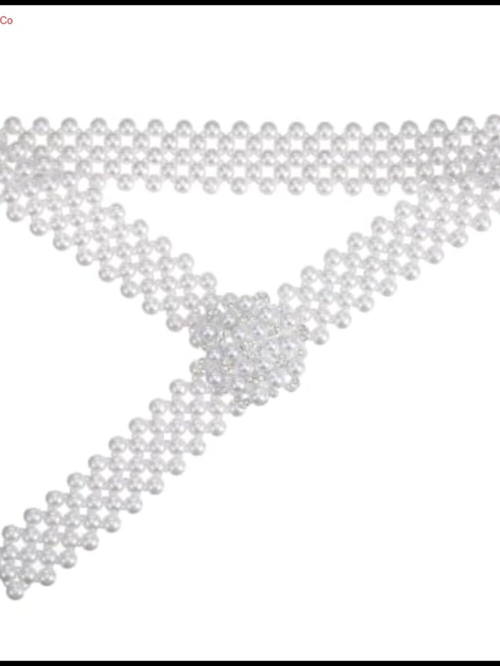 Pearl Waist Chain Belt Adjustable Faux Pearl Rhinestone Wedding Dress Belt